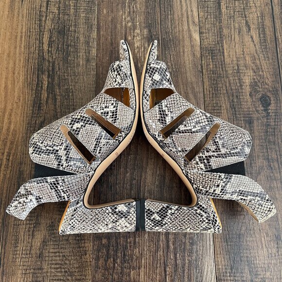 Corso Como Madelina Snakeskin Strappy Block Heel Ankle Strap Sandal Size 7 Multi - Picture 7 of 13